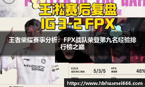 王者荣耀赛事分析：FPX战队荣登第九名经验排行榜之巅