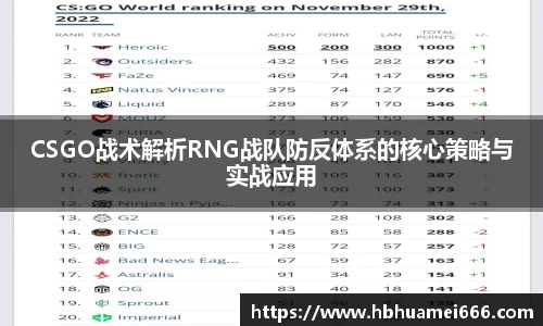 CSGO战术解析RNG战队防反体系的核心策略与实战应用